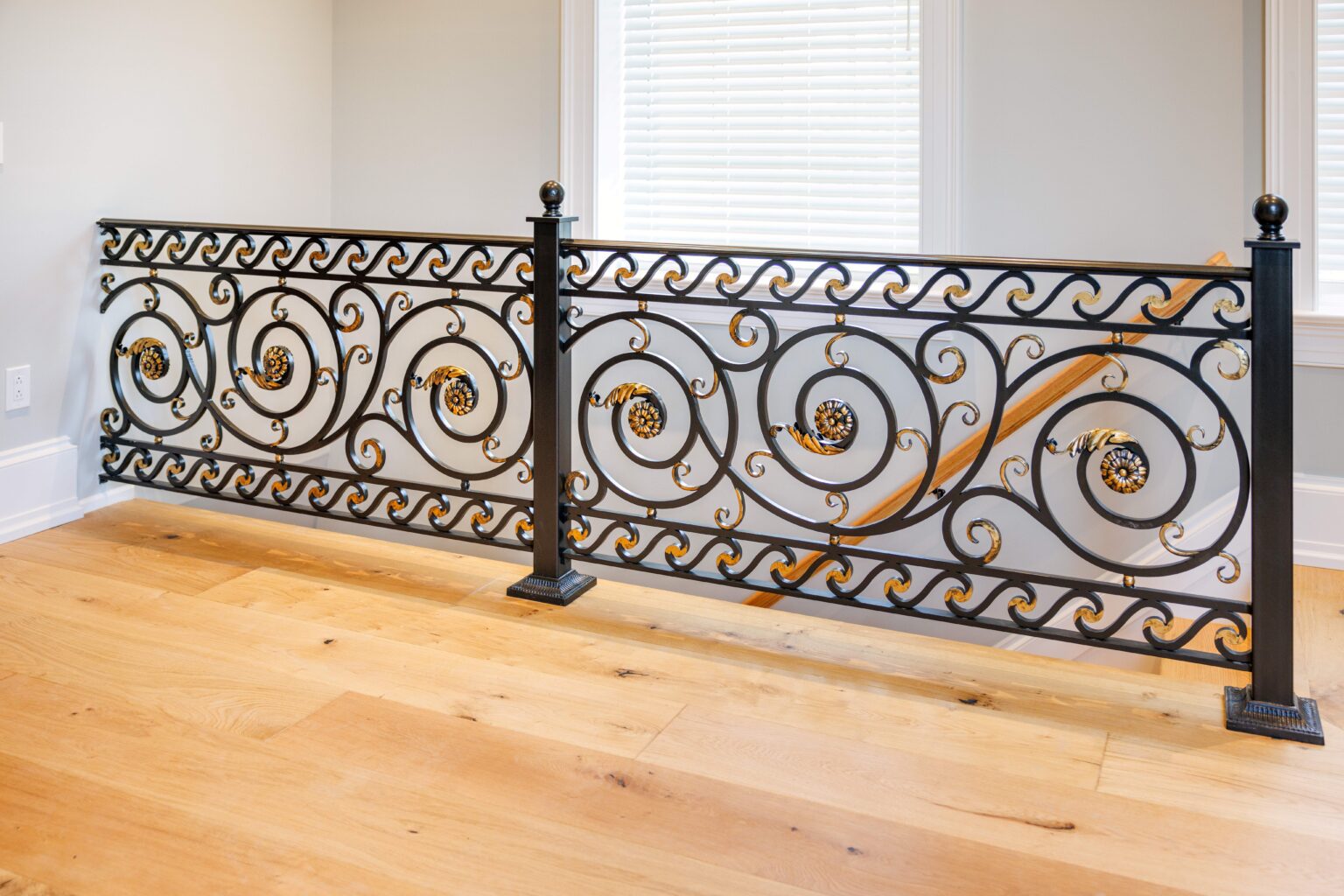 Custom Ornate Iron Railing - Compass Ironworks