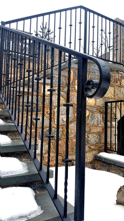 Antique style Railing in winter
