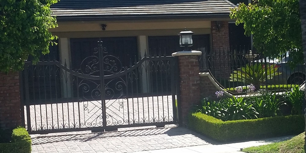 Iron Gate with Center Ornamentation