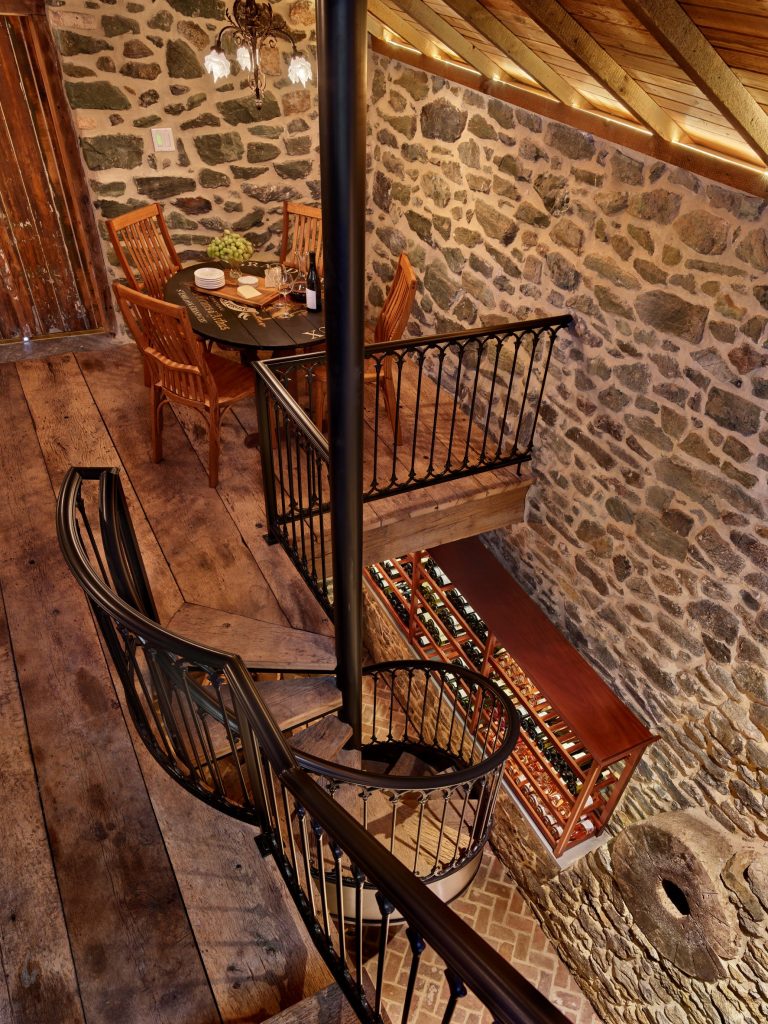 Wine Cellar Spiral Stair into the Pit