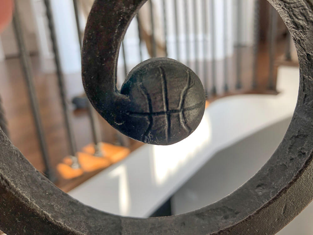 Basketball Imprint on Custom Forged Iron Railing