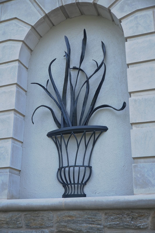 Custom Created Iron Fern And Vase